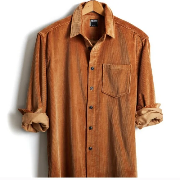Todd Snyder Men's Tan Corduroy Button-Down Shirt - Picture 1 of 7